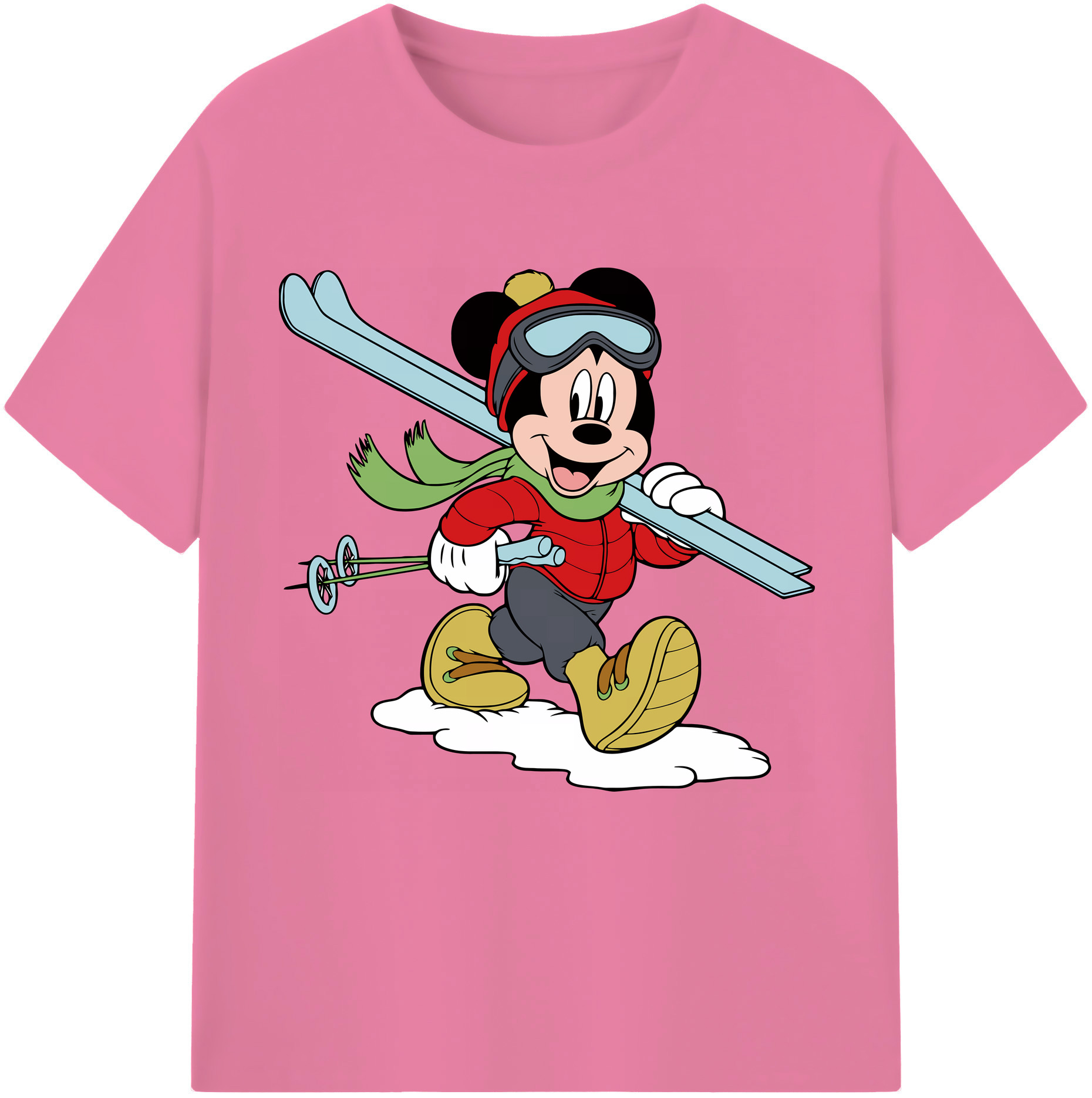 （画像用） ミッキーマウス Mickey Mouse 綿100％半袖Tシャツ（フロントプリント）